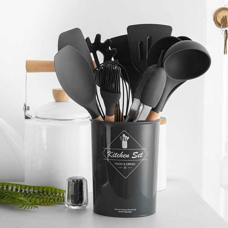 12 Pcs Silicone Kitchen Utensils Set with Stand